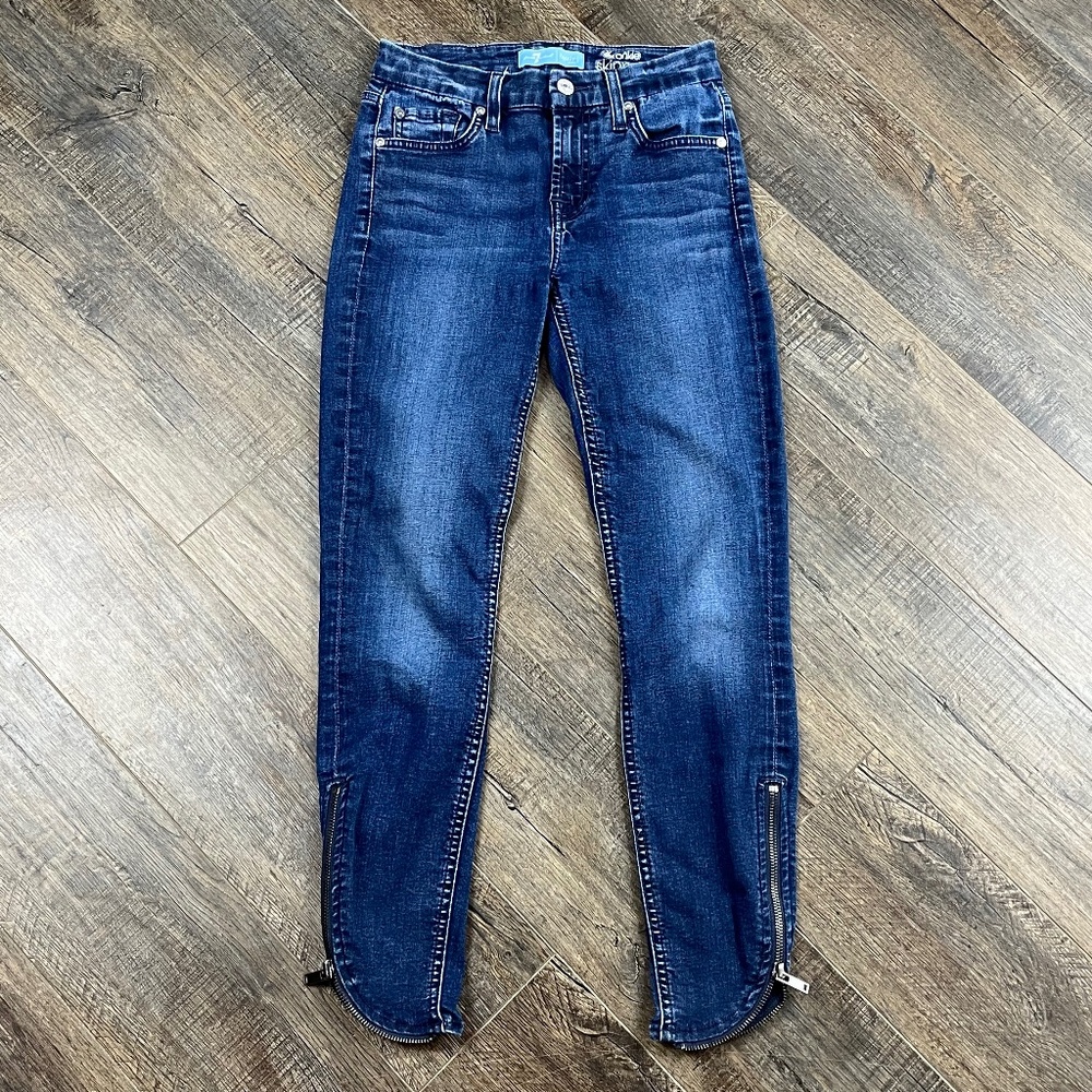 7 For All Mankind Ankle Skinny Jeans Pants Denim ((size 24))
